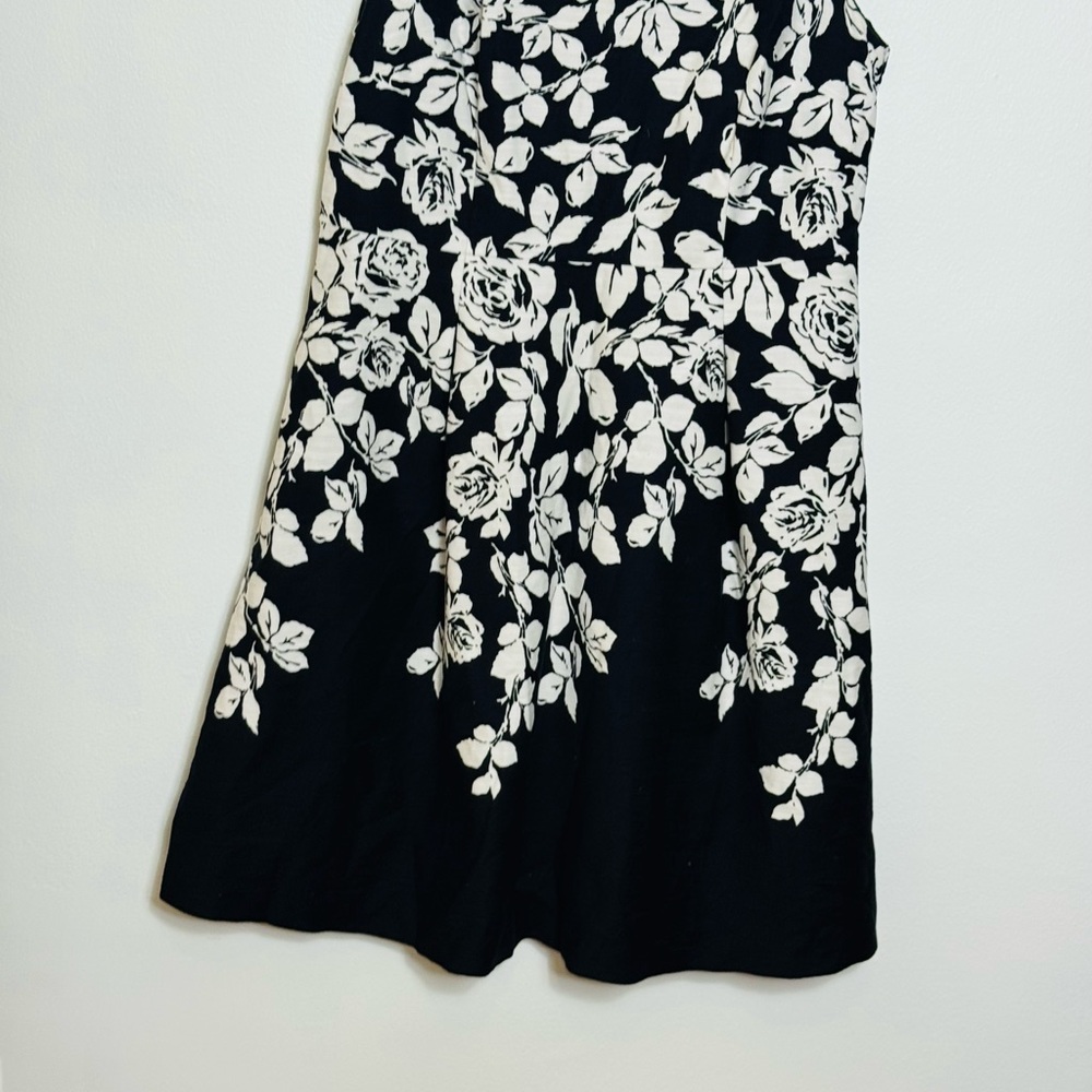 Talbots Black A-Line Skirt with White Floral Motif size 14 - Picture 5 of 9
